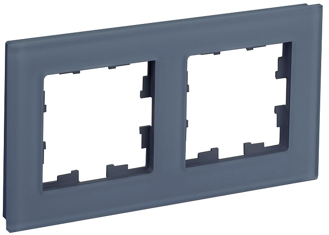 IEK BRITE DECOR Маренго матовый стекло Рамка 2-мест. РУ-2-2-Бр