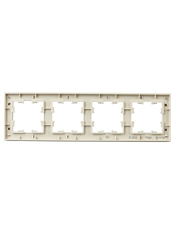 IEK BRITE DECOR Бежевый рифленый Рамка 4-м РУ-4-Бр