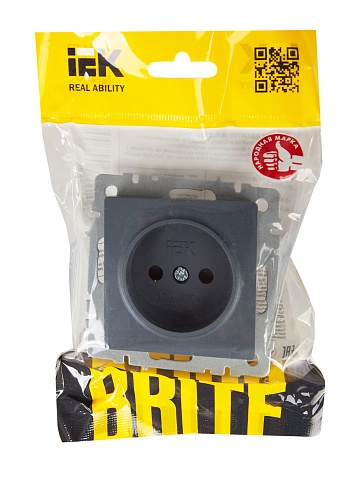 IEK BRITE BASE Маренго Розетка без з/к с з/ш 10А РСш10-2-БрМ