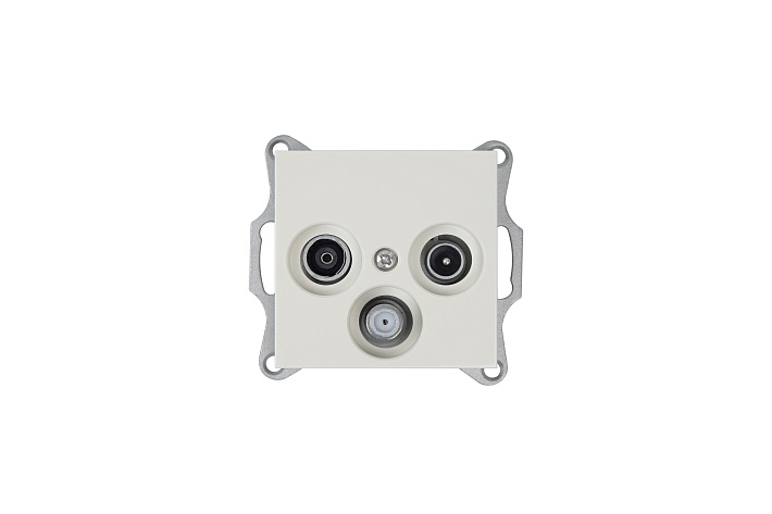 Jasmart G Слоновая кость Розетка TV+FM+SAT Φ9.5mm проходная