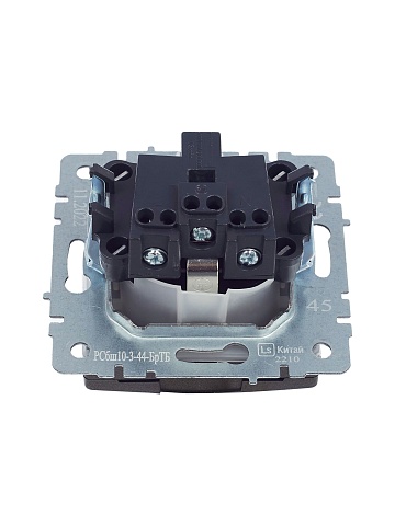 IEK BRITE Розетка 1-местная с заземлением с защитными шторками и крышкой 16А IP44 РСбш10-3-44-БрТБ темная бронза
