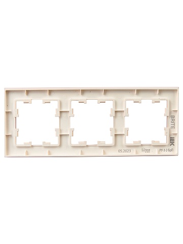 IEK BRITE DECOR Персик матовый стекло Рамка 3-мест. РУ-3-2-БрП