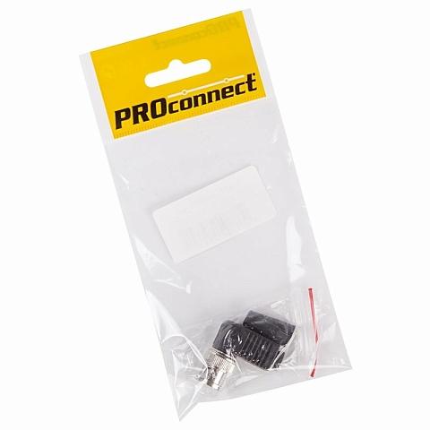 PROconnect Разъем высокочастотный на кабель, штекер BNC под винт с колпачком, угловой, (1шт.) (пакет)  PROconnect