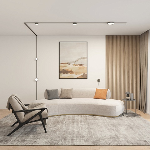 Denkirs DK5761-DN Светильник для трека SHINE FLOW со светодиодом, D74*H28, 48V DC, 6W, RA≥90, 3000K, IP20, темный никель, алюминий