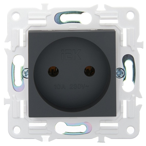 IEK SKANDY Графит Розетка б/з 10А SK-R02G