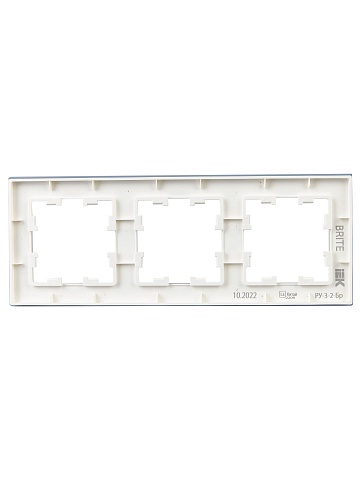 IEK BRITE DECOR Белый матовый стекло Рамка 3-м РУ-3-2-Бр