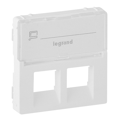 Legrand Valena LIFE Бел Накладка розетки ТЛФ/комп 2-ой с полем для надписи