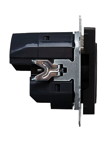 IEK BRITE Роз. с з/к/ш 16А с USB A+A 3,1А РЮш10-2-БрЧ черн.