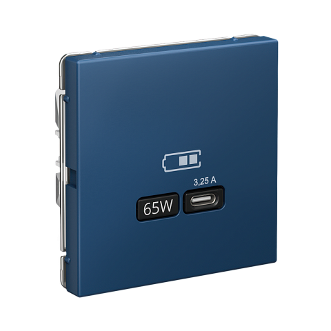 Systeme Electric ArtGallery Аквамарин USB Розетка тип-С 65Вт высокоскор.заряд. QC, PD, механизм