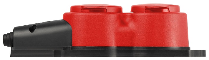 ЭРА Колодка KX-2e-RED-IP44 каучуковая с заземлением 2 розетки 16A IP44 красная