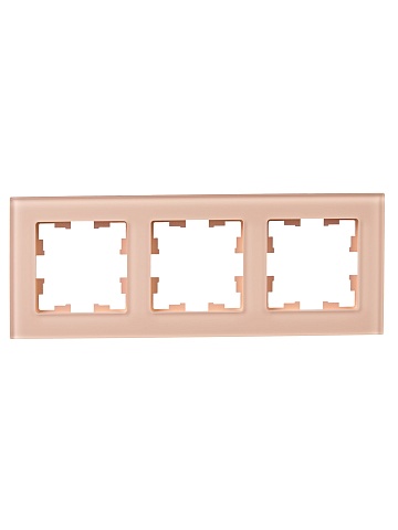 IEK BRITE DECOR Персик матовый стекло Рамка 3-мест. РУ-3-2-БрП