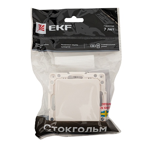 EKF PROxima Стокгольм Белый Выключатель 1-кл, 10А белый