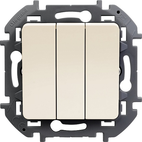 Legrand INSPIRIA Слоновая кость Выключатель трехклавишный 10 AX - 250 В