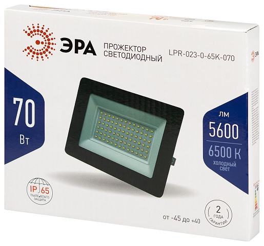 ЭРА Прожектор светодиодный уличный LPR-023-0-65K-070 70Вт 6500K IP65 гарантия 2 года