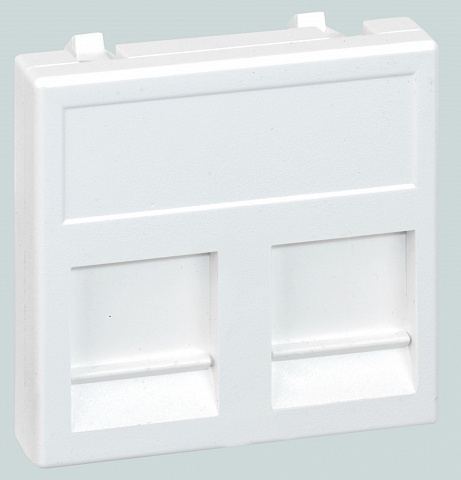 Simon Connect Адатер со шторками на 2 коннектора RJ45 SimonConnect, AMP(S110,SL110,SLt),Brand-Rex, 45х45мм