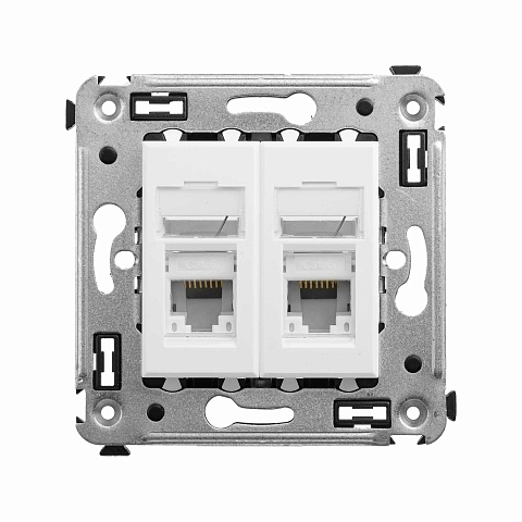 DKC Avanti Белое облако Компьютерная розетка RJ-45 двойная  категория  6А