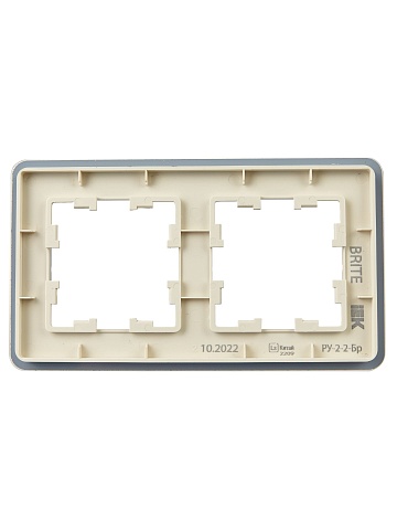 IEK BRITE DECOR Песчаный матовый стекло скругл.угол Рамка 2-м РУ-2-2-Бр RE