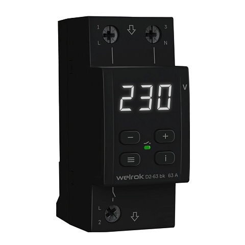 Welrok D2-63 bk Реле напряжения 63 А (max 80 A) 13 900 ВА