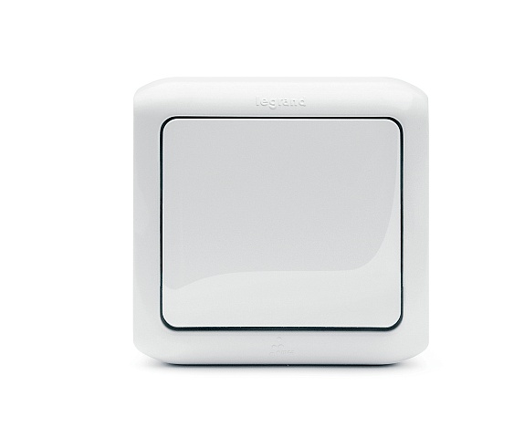 Legrand Quteo Белый Переключатель 1-клавишный IP44 10А