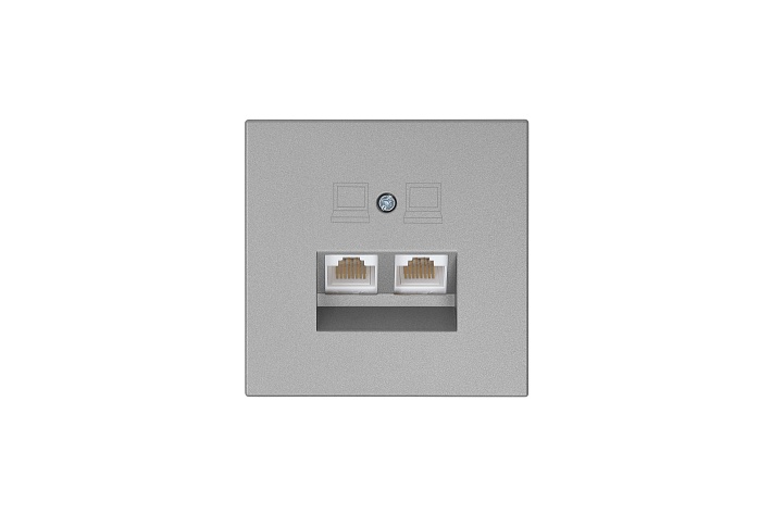 Jasmart FD Никель Розетка RJ45 2-ая, 6 категория