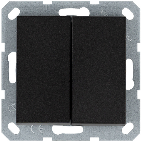 Jasmart G Антрацит Выключатель 2-кл 10A 250V~