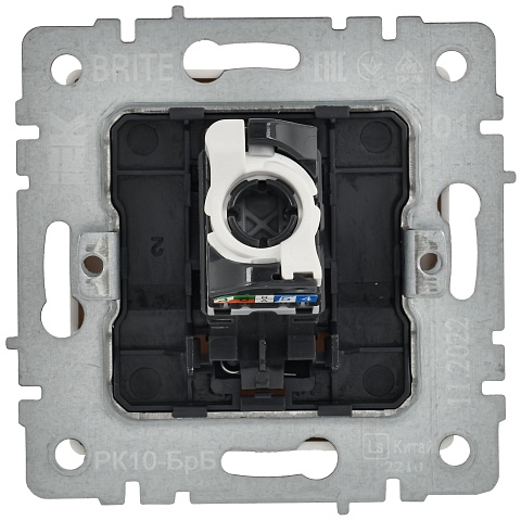 IEK BRITE BASE Белый Розетка комп. RJ45 кат.5E РК10-БрБ