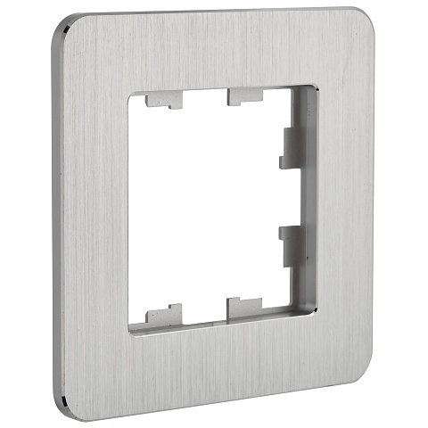 IEK BRITE DECOR Алюминий/алюм металл. скругл.угол Рамка 1-мест. РУ-1-1-Бр RE AL