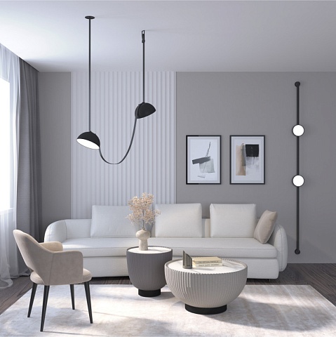 Denkirs DK5567-BK Трековый светильник Belty Flow со светодиодом d168mm H30mm 48V 10W 120° 3000K IP20 черный алюминий