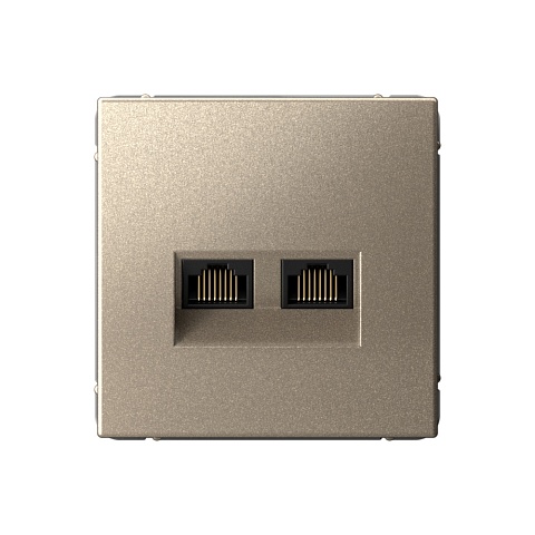 Systeme Electric ArtGallery Шампань Розетка двойная компьютерная RJ45+RJ45, кат.6А, механизм