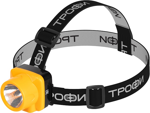 ТРОФИ TG1 Фонарь налобный светодиодный аккумуляторный, яркий, 4V0.5Ah, 1xLED, ЗУ 220V