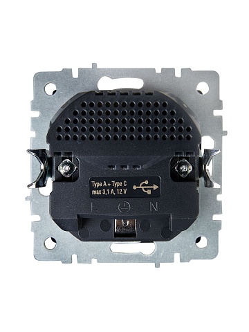 IEK BRITE Роз. с з/к/ш 16А с USB A+C 18Вт РЮш11-1-БрШ шамп.