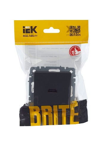 IEK BRITE Розетка HDMI РHDMI-0-БрГ графит