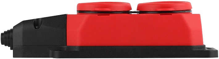 ЭРА Колодка K-2e-RED-IP44 каучуковая с заземлением 2 розетки 16A IP44 красная