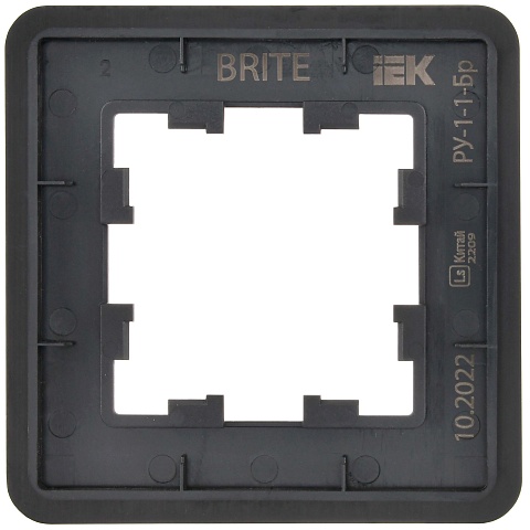 IEK BRITE DECOR Черный металл. скругл.угол Рамка 1-м РУ-1-1-Бр RE