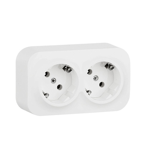 Legrand Quteo IP 20 Белый  Розеточный блок с предварительным подключением 2 x 2К+З без шторок - 16 A - 250 В~