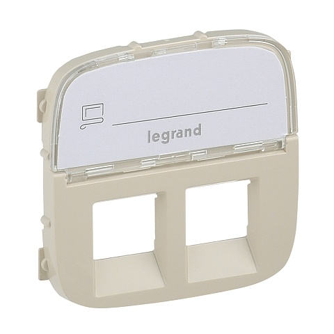 Legrand Valena ALLURE Сл.кость Накладка розетки комп 2-ой/ТЛФ+комп с полем для надписи