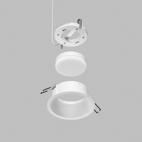 Denkirs DK2155-WH Встраиваемый светильник INER, до 15 Вт LED, GX53, IP20, алюминий, белый