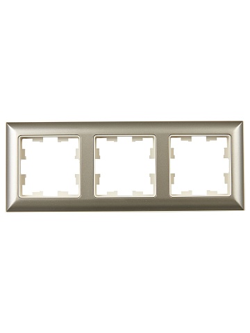 IEK BRITE DECOR Шампань/беж 3D-форма Рамка 3-м РУ-3-Бр