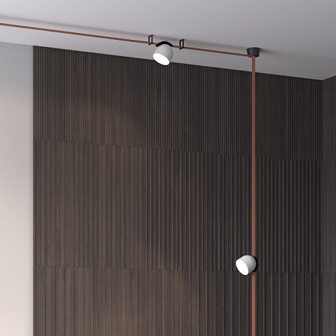 Denkirs DK5543-WH+BK Поворотный трековый светильник Belty Spot со светодиодом d100mm H107mm 48V 12W 120° 3000K IP20 белый с черным алюминий