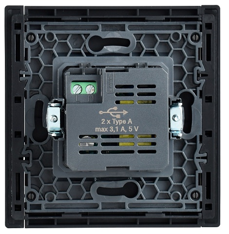 IEK FORTE&PIANO Сталь Розетка USB A+A 3,1А FP549