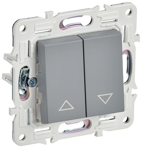 IEK SKANDY Серый Выключатель жалюзи 10А SK-V12Gr