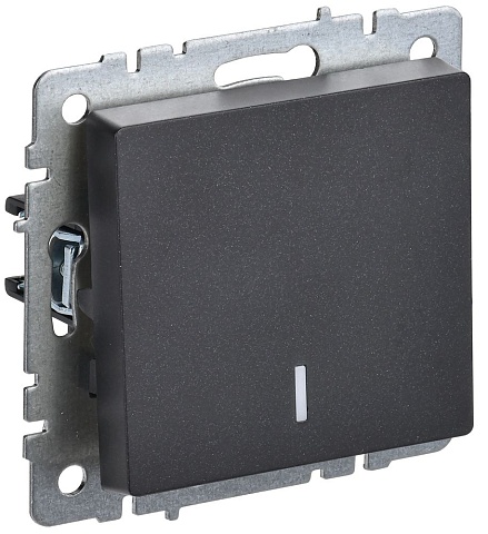 IEK BRITE BASE Черный Выключ. 1-кл. прох. с инд. 10А ВС10-1-7-БрЧ