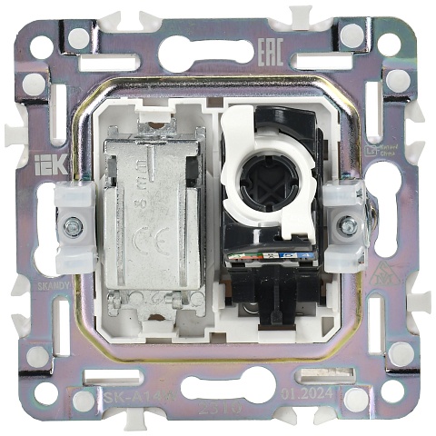 IEK SKANDY Арктический белый Розетка двойная TV+RJ45 кат.5E SK-A14W