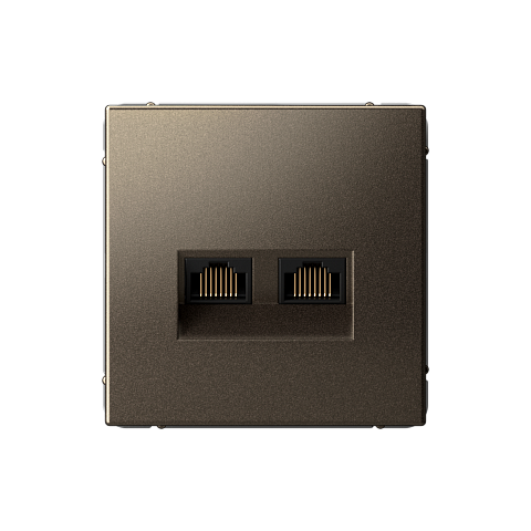 Systeme Electric ArtGallery Мокко Розетка двойная компьютерная RJ45+RJ45, кат. 5е, механизм