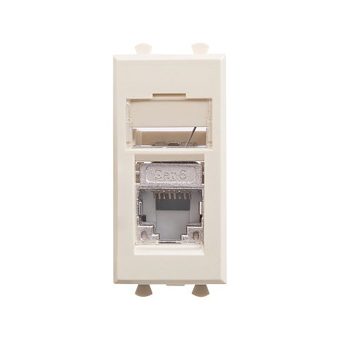 DKC Avanti Ванильная дымка Компьютерная розетка RJ-45  категория 6 экранированная 1 модуль