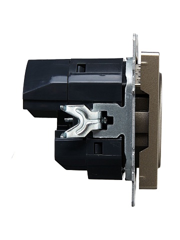 IEK BRITE Роз. с з/к/ш 16А с USB A+A 3,1А РЮш10-2-БрШ шамп.