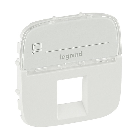 Legrand Valena ALLURE Бел Накладка розетки ТЛФ/комп 1-ой с полем для надписи