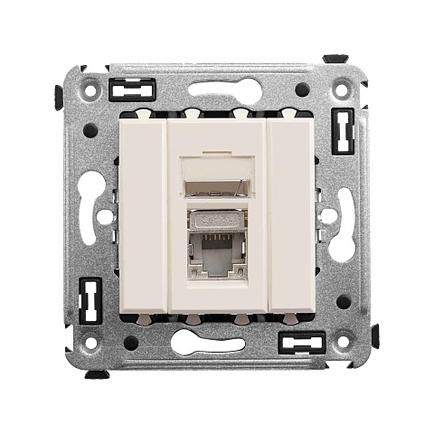 DKC Avanti Ванильная дымка Компьютерная розетка RJ-45 одинарная  категория  5e экранированная