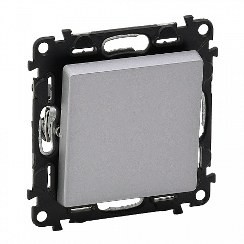 Legrand Valena LIFE DIY Алюм Выключатель кнопочный 1-клавишный, 6А 250В