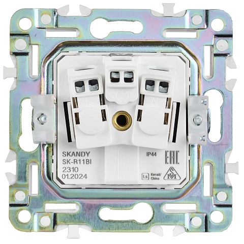 IEK SKANDY Графит Розетка с/з с защитными шторками и крышкой 16А IP44 SK-R11G